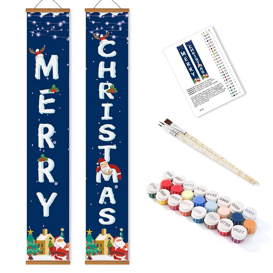 Paint-by-Number Door Panels – Merry Christmas Set