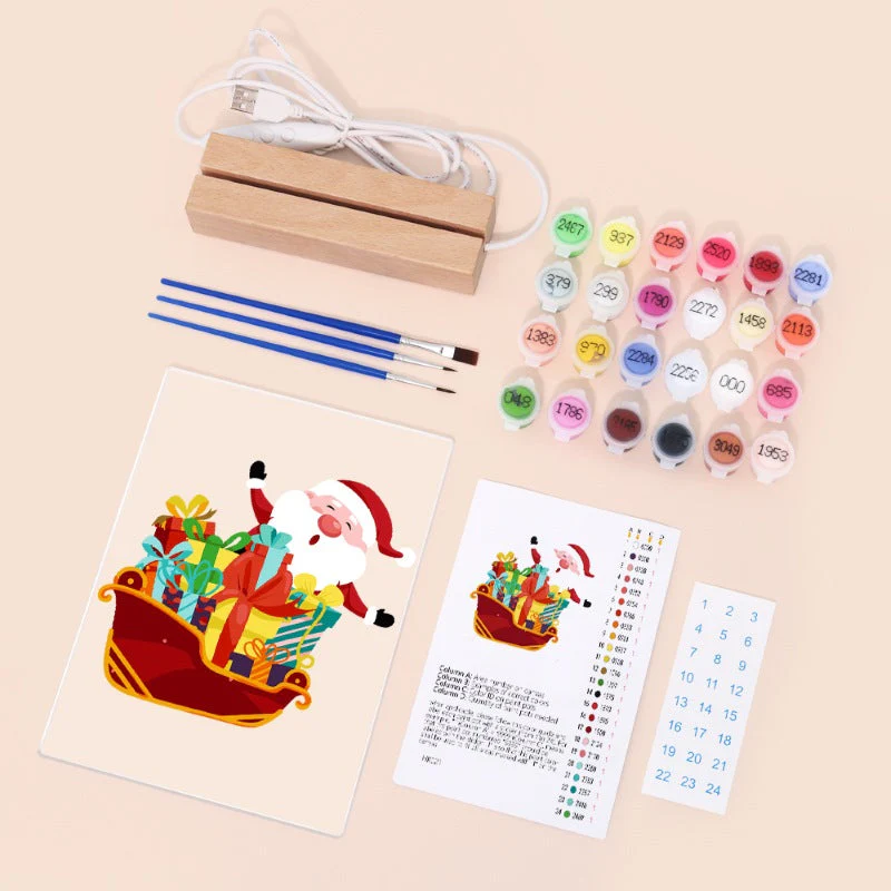 Paint by Numbers Christmas Lamp | Santa Claus - Image 8