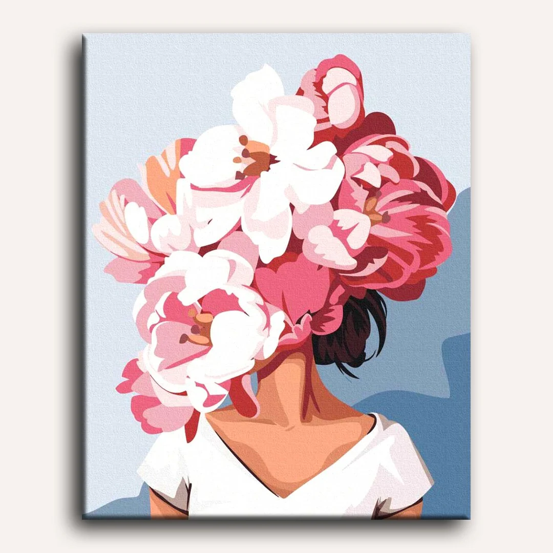 Pink Hair Flower | Paint by Numbers - Image 2