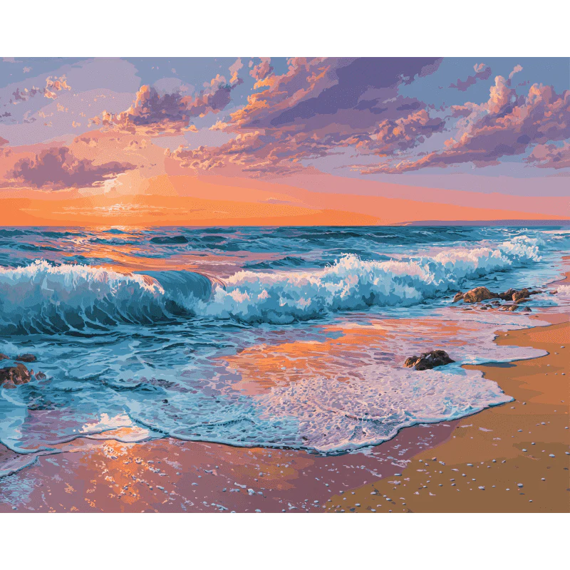 Pink sunset | Paint by Number