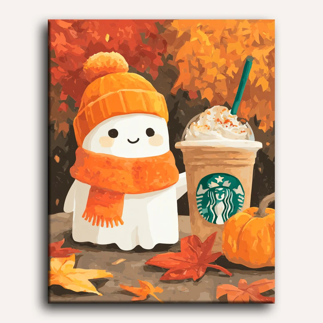 Pumpkin spice ghost | Paint by Number - Image 2