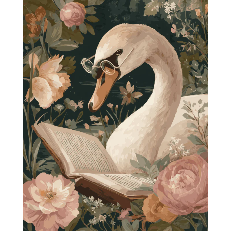 Reading swan | Paint by Number