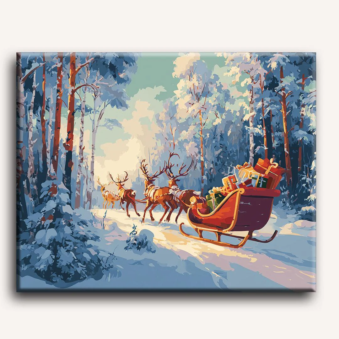 Sleigh with Presents | Paint by Number - Image 2