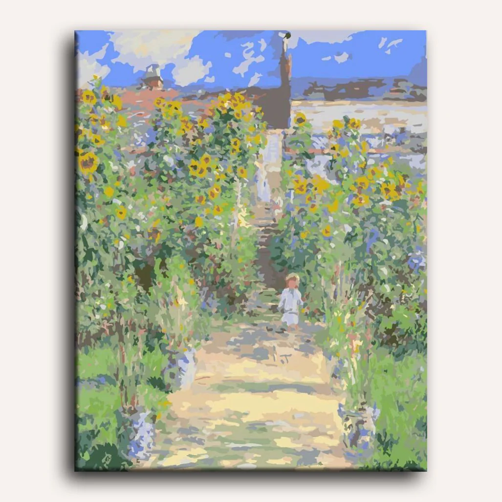 The Artist's Garden at Vetheuil - Claude Monet | Paint by Numbers - Image 2