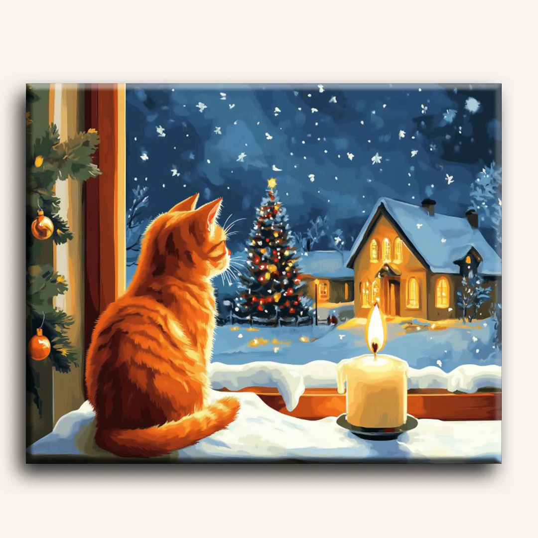 The Cat by the Candlelight | Paint by Number - Image 2