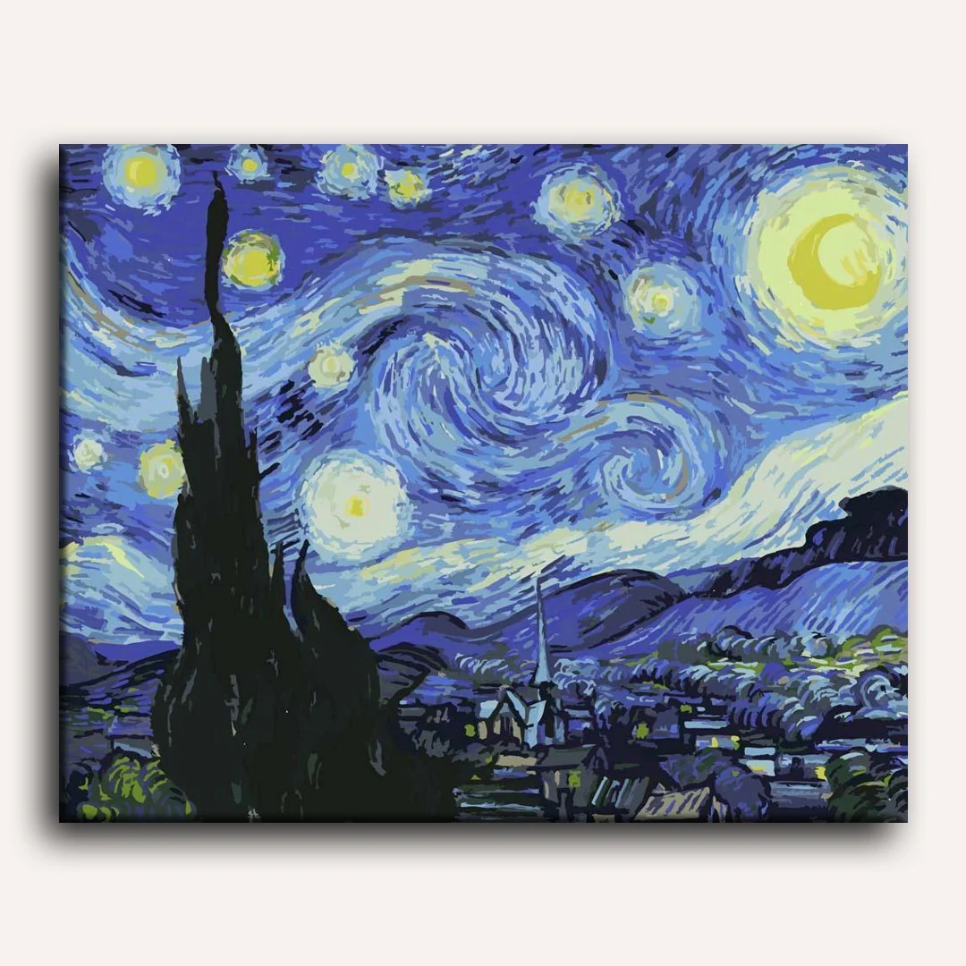 The Starry Night - Van Gogh | Paint by Numbers - Image 2