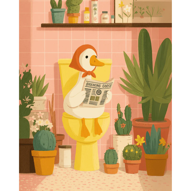 The White Goose on the Toilet | Paint by Number