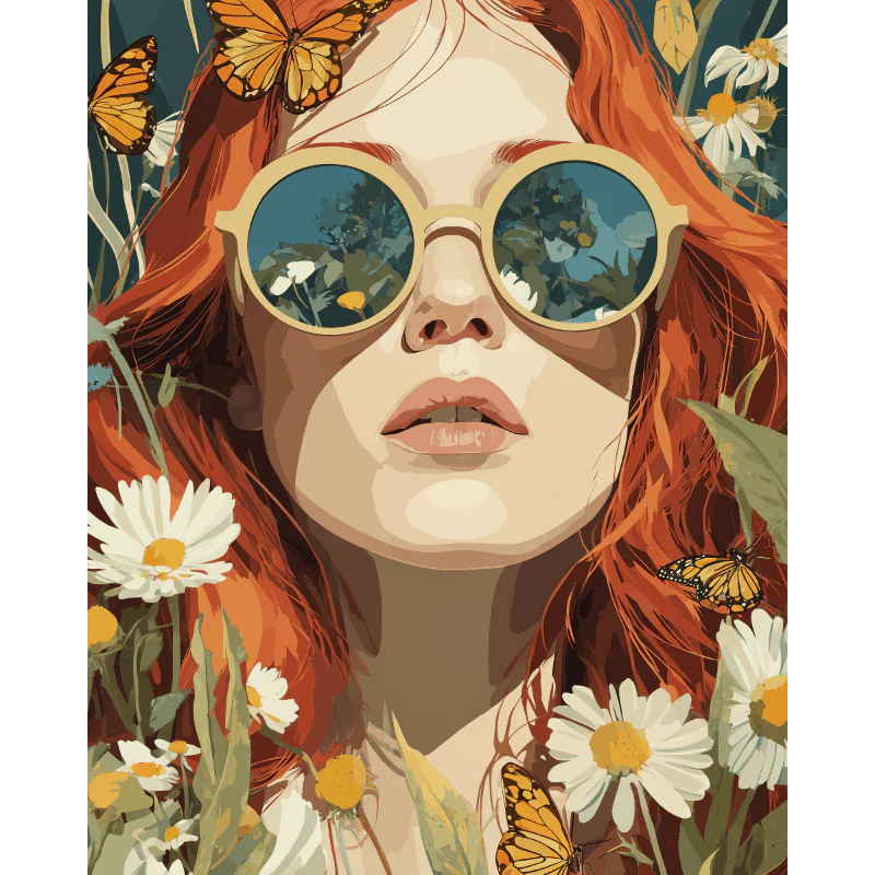 Through floral glasses | Paint by Number