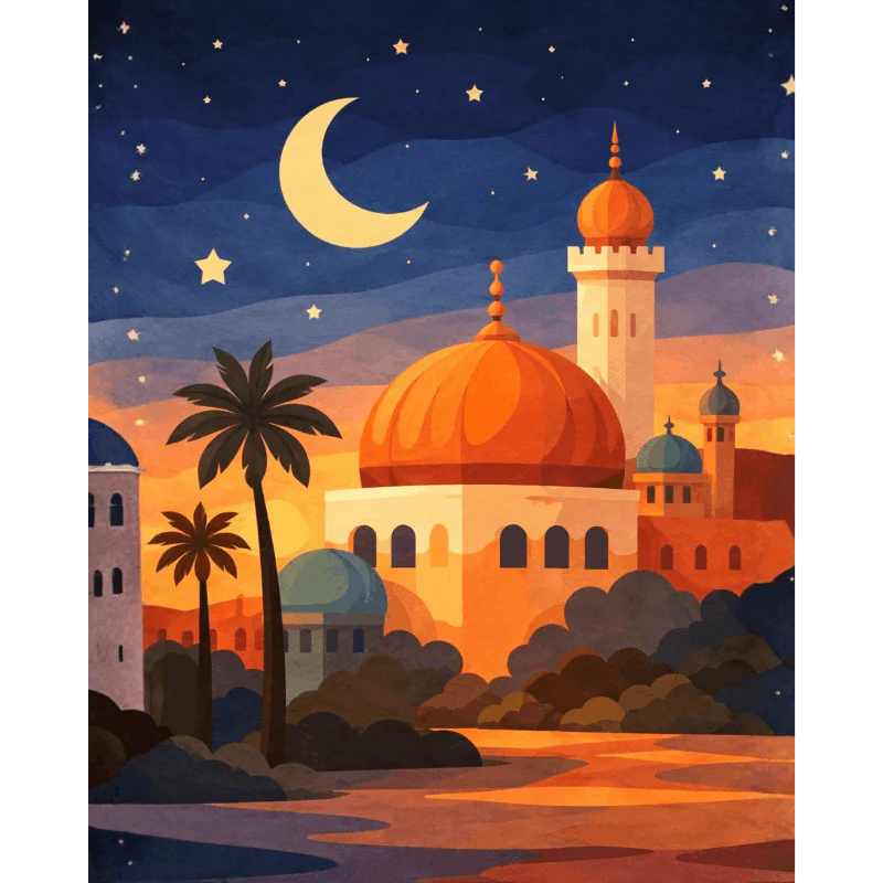 Under the crescent moon | Paint by Number