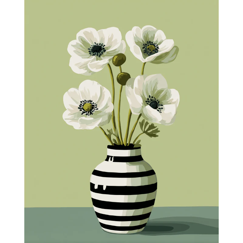 White flowers | Paint by Number