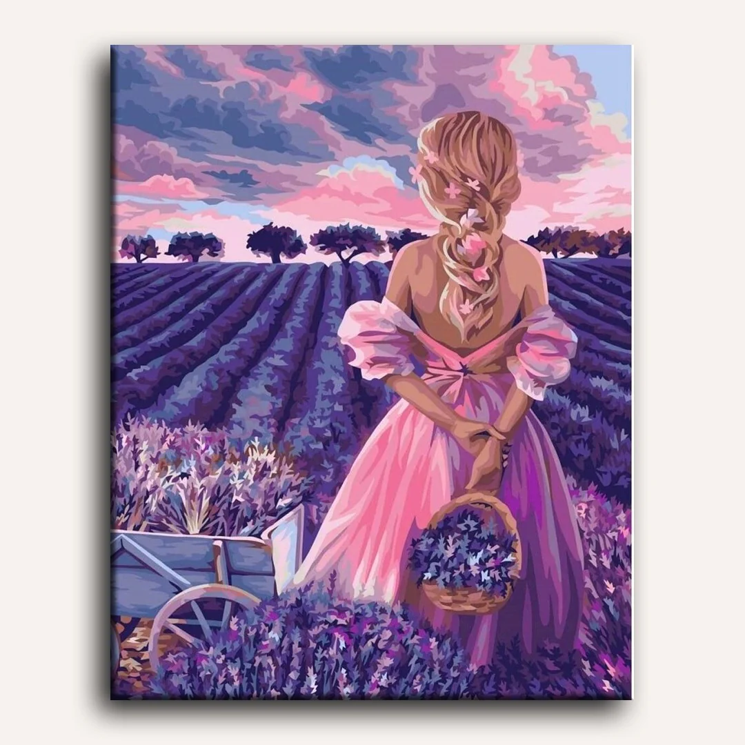 Woman in Flower Meadow | Paint by Numbers - Image 2