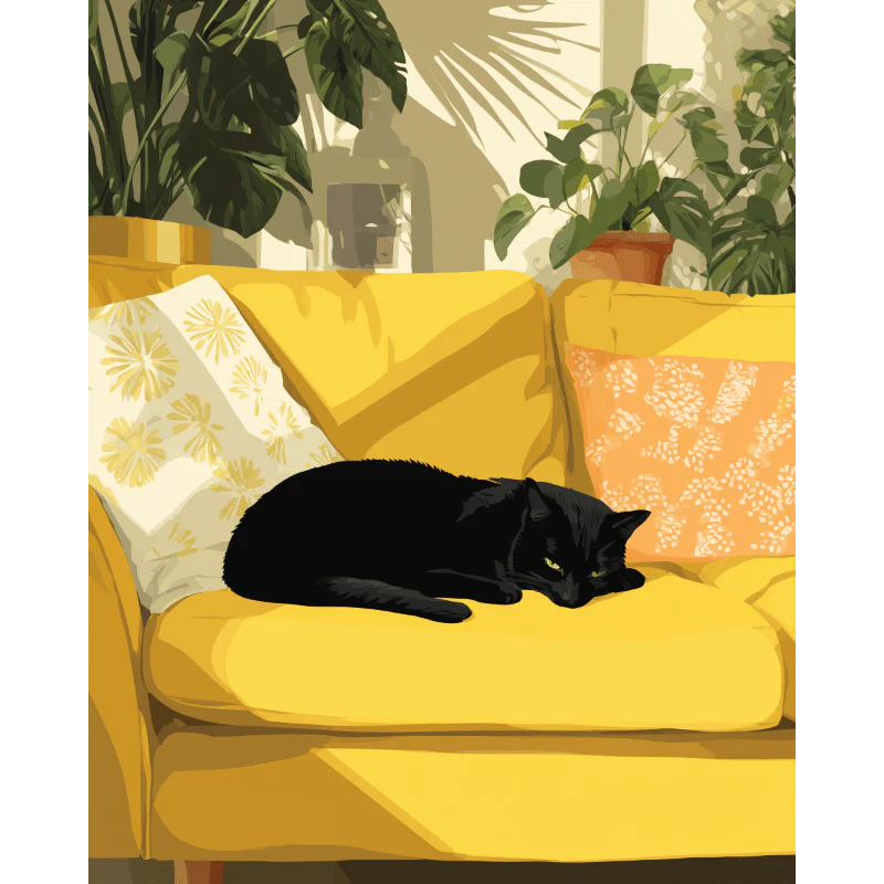 Yellow couch | Paint by Number